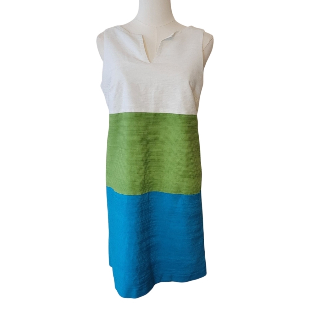 Ann Taylor Sleeveless Cotton Color‎ Block Dress Size 6